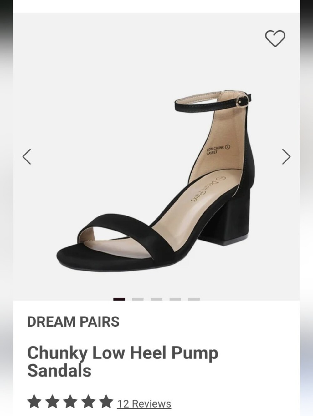 Dream Pairs Black Ankle-Strap Chunky Low Heel Sandals